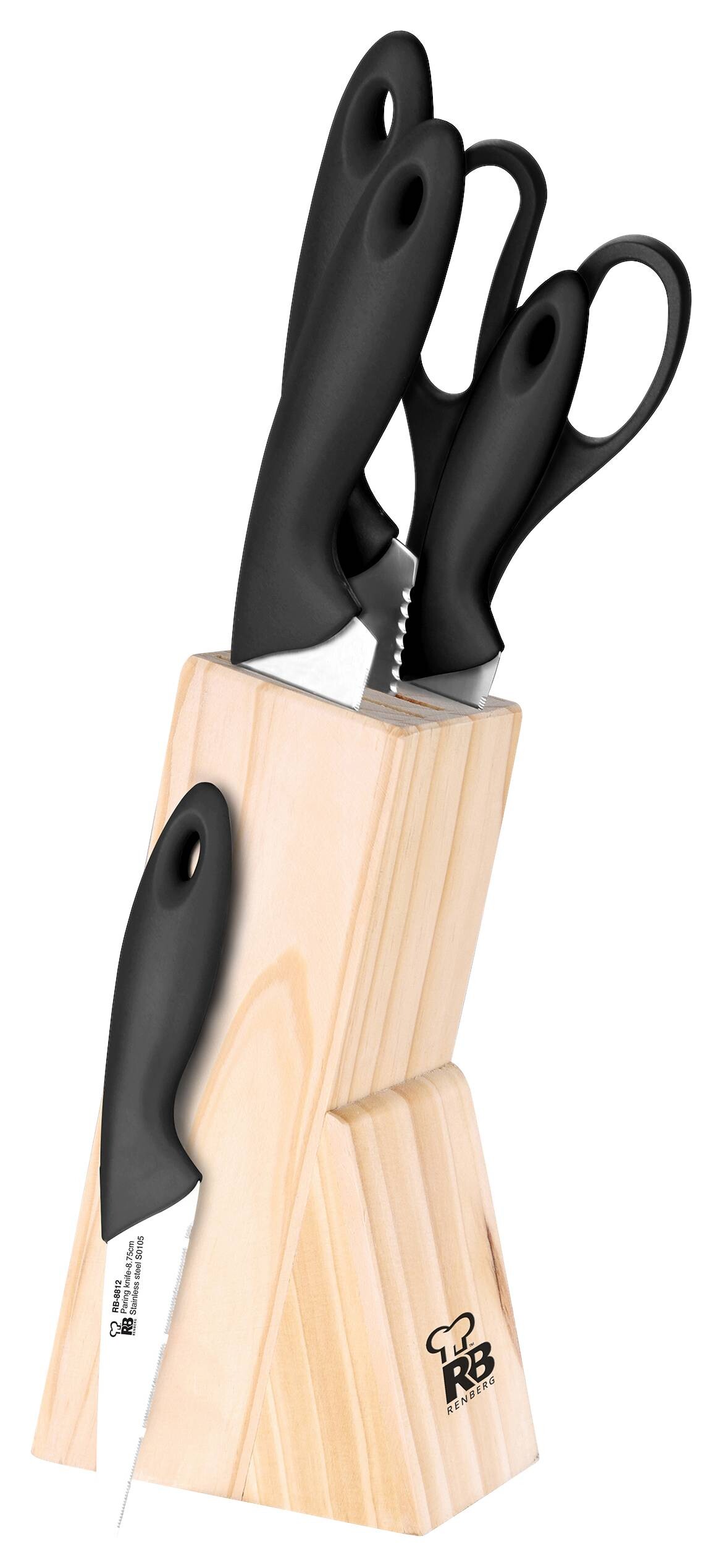 RENBERG Messerset Dresde schwarz Edelstahl 6 tlg.