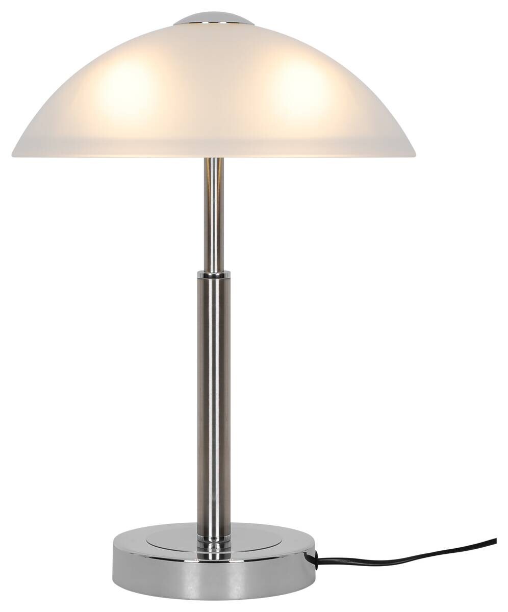 POCOline Tischleuchte Jovan Chrom Glas Metall H/D: ca. 43x29 cm E14 1 Brennstellen