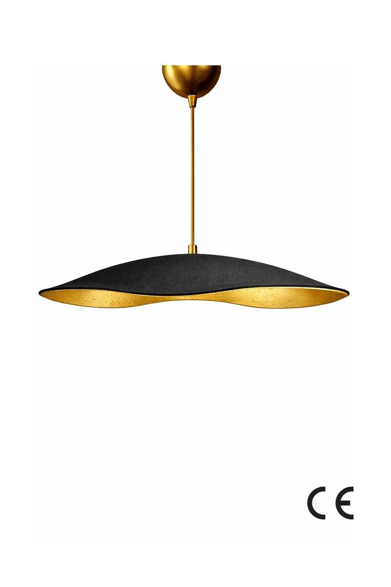 Pendelleuchte schwarz gold Beton B/H/L/D: ca. 58x60x58x58 cm E27 1 Brennstellen
