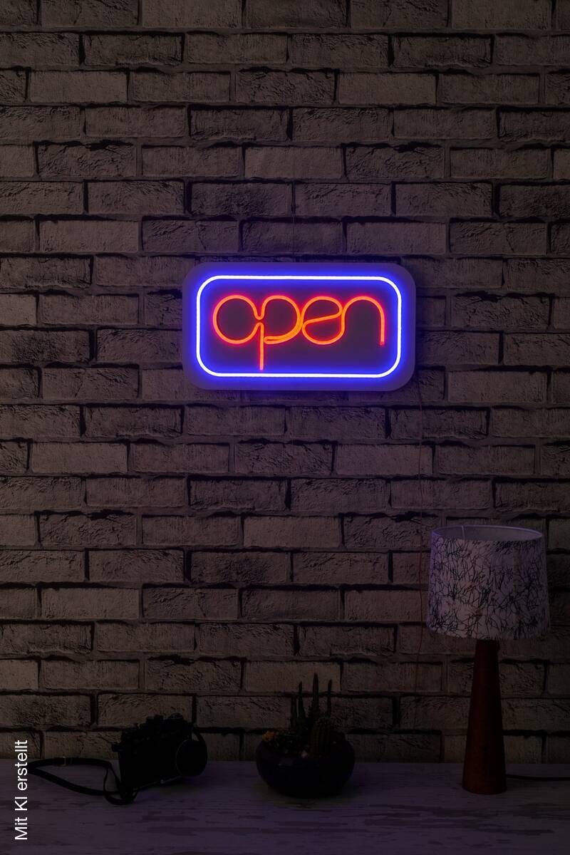 Opviq LED-Wandleuchte rot blau PVC B/H/T/L: ca. 40x22x2x40 cm