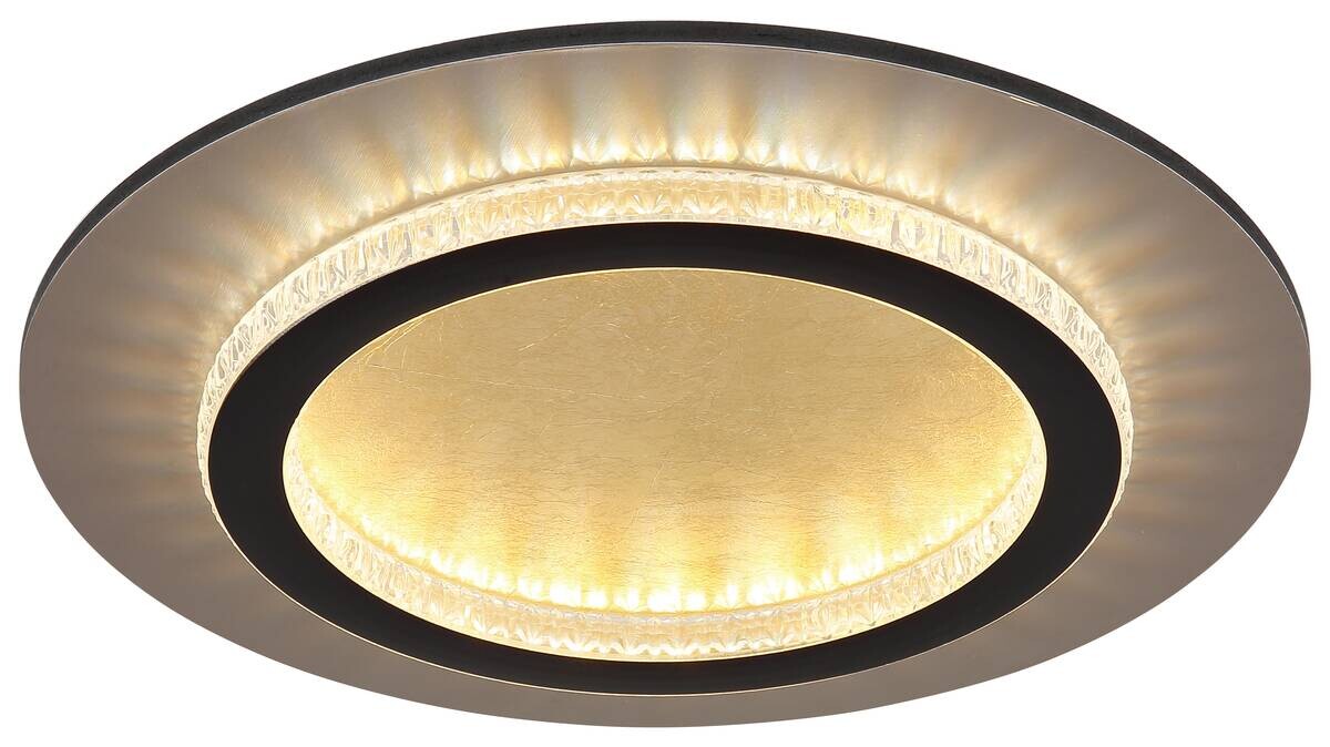 GLOBO LED-Deckenleuchte gold klar mattschwarz Kunststoff Metall H/D: ca. 5,5x35 cm 1 Brennstellen