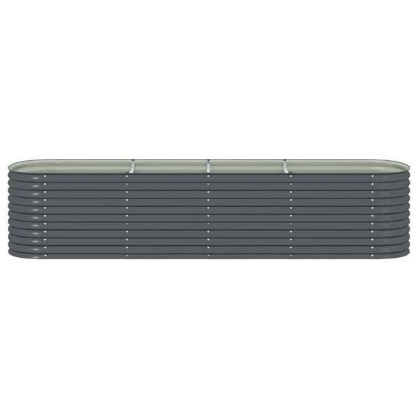Garten-Hochbeet grau Stahl B/H/L: ca. 80x81x400 cm