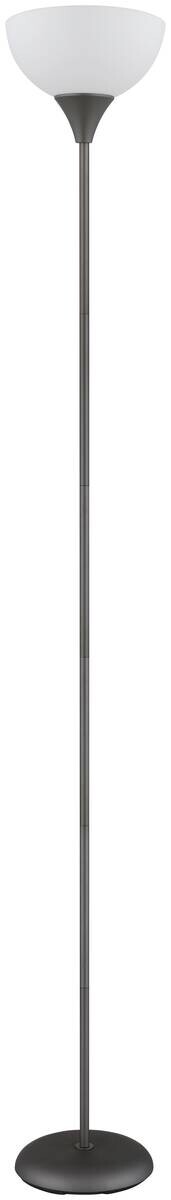 GLOBO Stehlampe titanfarbig schwarz Opal Kunststoff Metall H/D: ca. 178,5x25 cm E27 1 Brennstellen
