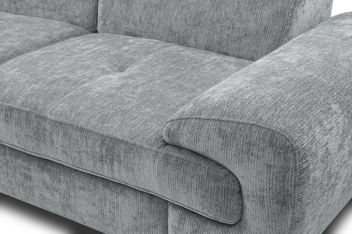 Ecksofa mit Bettfunktion und Bettkasten dunkelgrau Microfaser B/H/T: ca. 256x73x202 cm