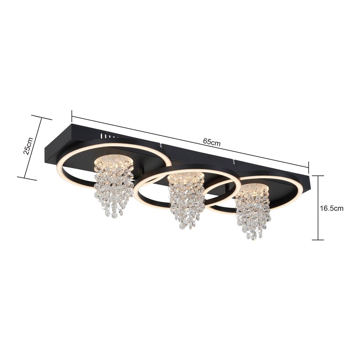 POCOline LED-Deckenleuchte Till mattschwarz Metall B/H/L: ca. 25x12x65 cm