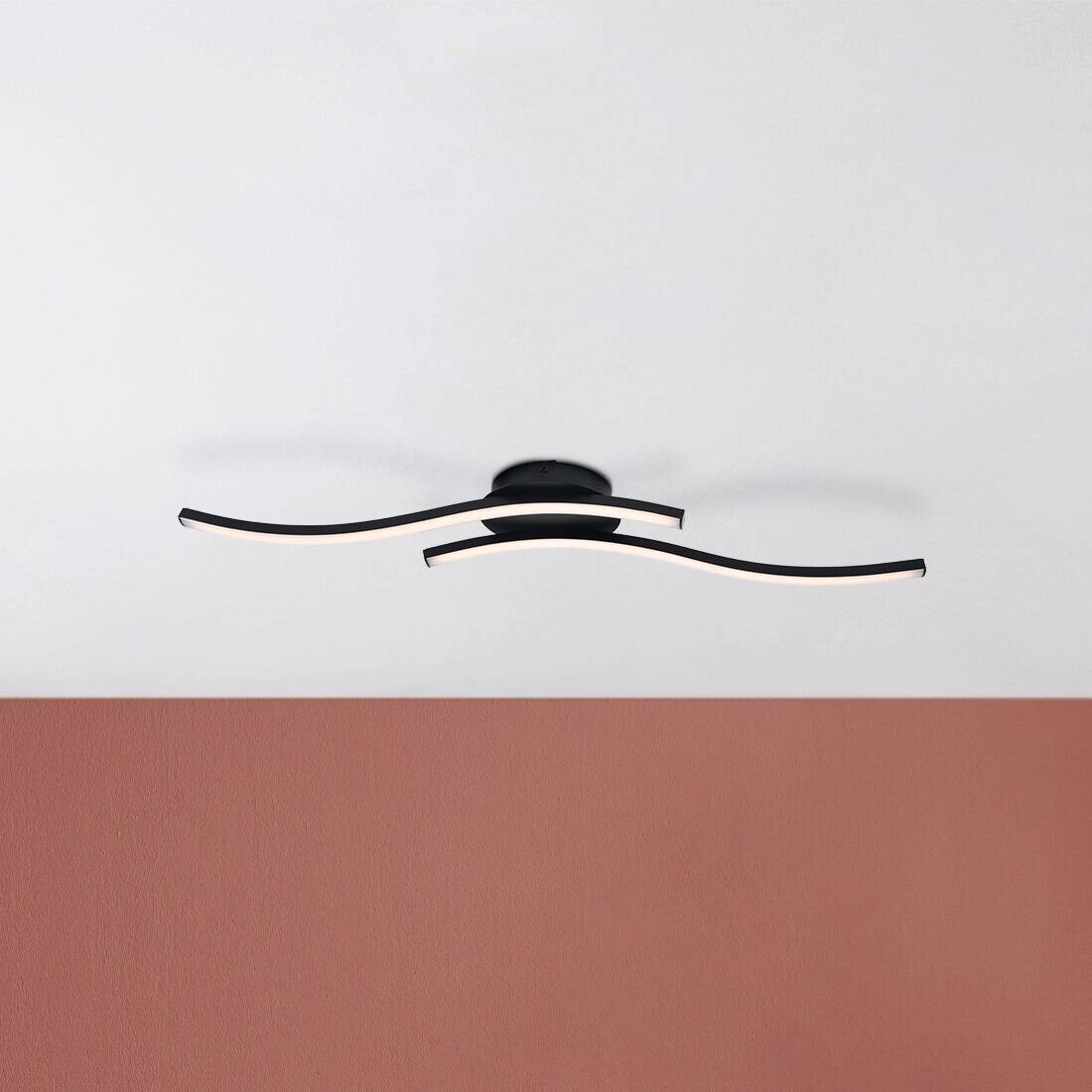 Näve Leuchten Deckenleuchte 1383122 schwarz Kunststoff Metall B/H/T: ca. 13x7,3x65 cm null 2 Brennstellen