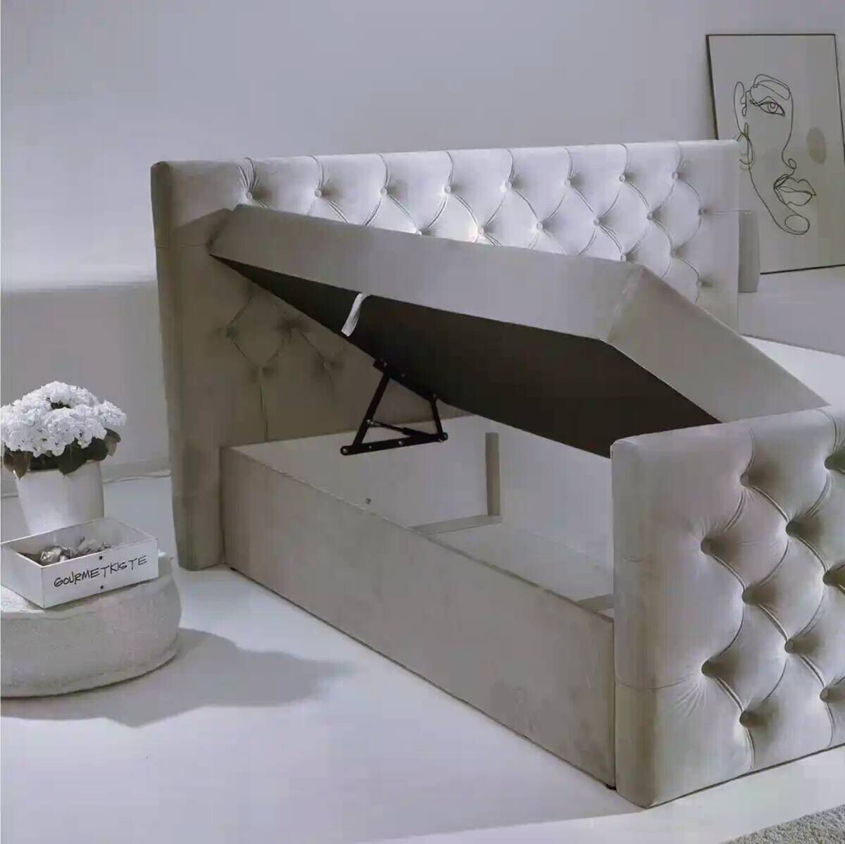 Boxbett Glow grau Liegefläche B/L: ca. 160x200 cm