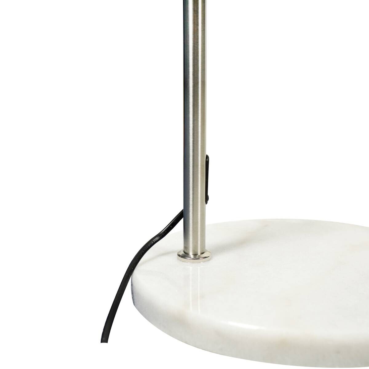 POCOline Stehlampe Arco weiß nickel Metall Kunststoff H: ca. 208 cm E27 1 Brennstellen
