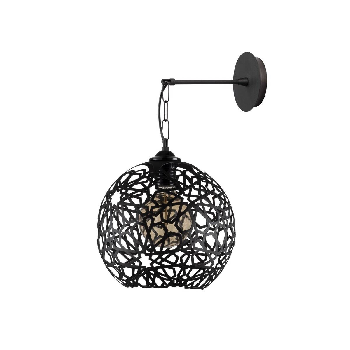 Opviq Wandleuchte schwarz Metall B/H/L: ca. 30x35x25 cm E27 1 Brennstellen