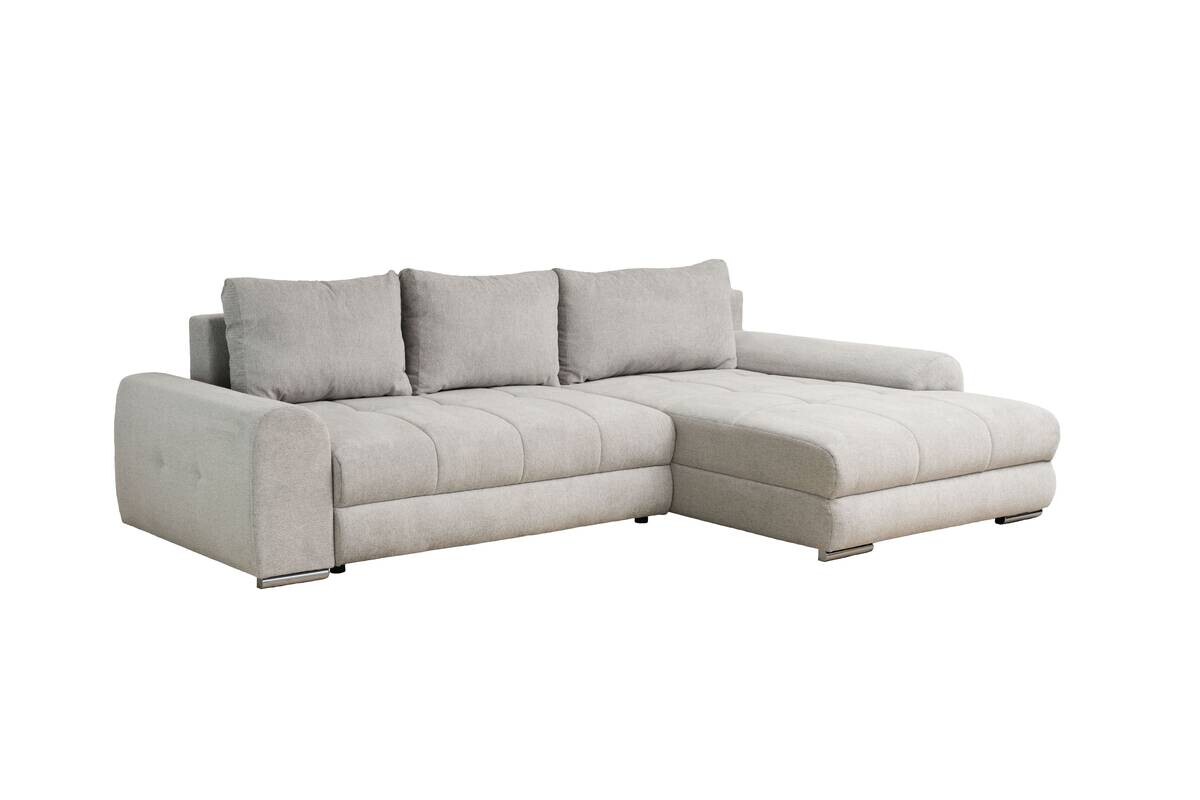 Ecksofa mit Bettfunktion und Bettkasten Lorenz taupe Microfaser B/H/T: ca. 284x74x180 cm