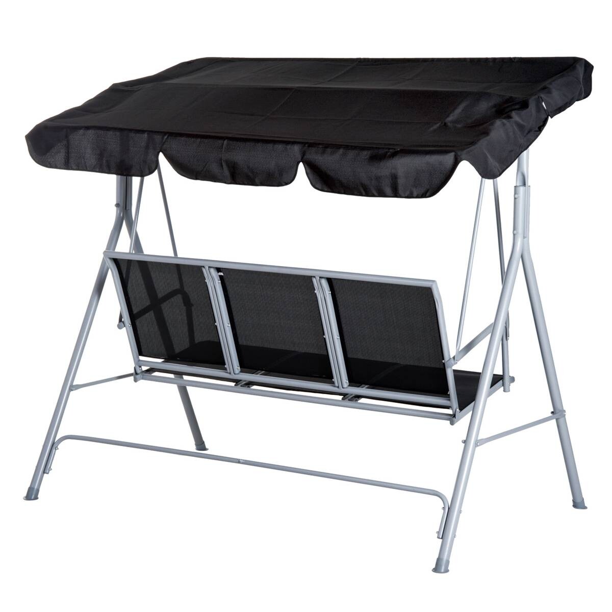 Outsunny Hollywoodschaukel schwarz Metall B/H/L: ca. 110x153x170 cm