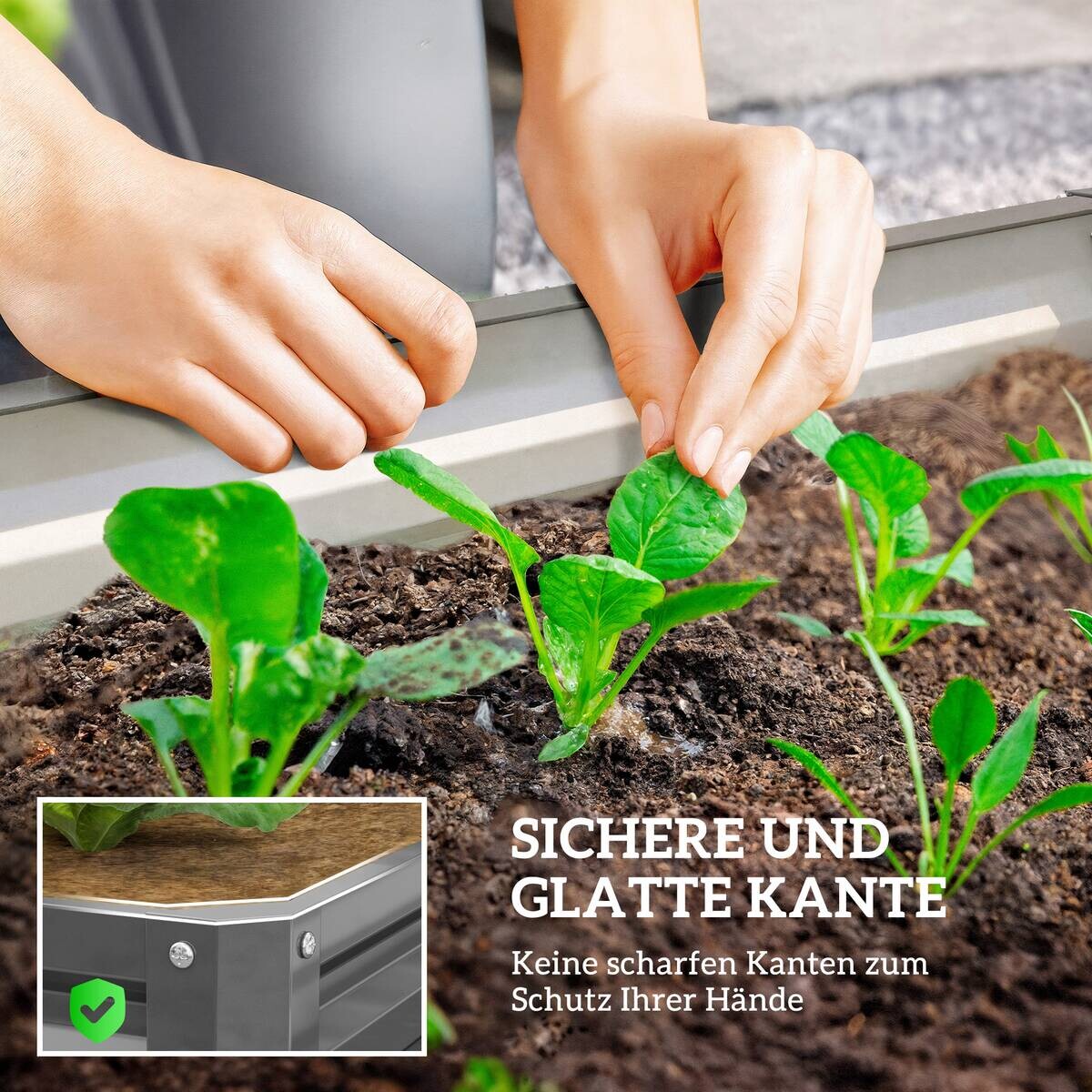 Outsunny Hochbeet hellgrau B/H/L: ca. 120x30x120 cm