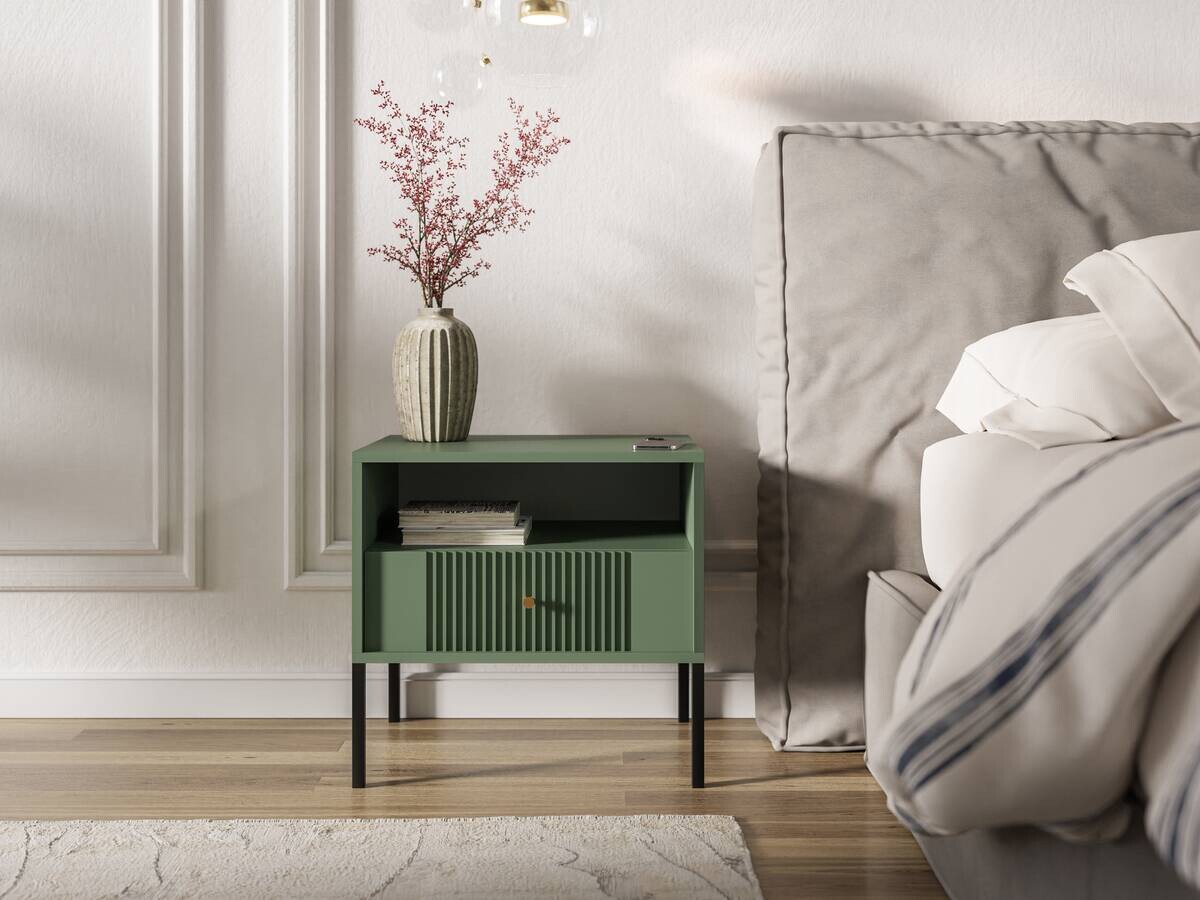 Nachtkonsole ISEO grün B/H/T: ca. 54x50,5x39 cm