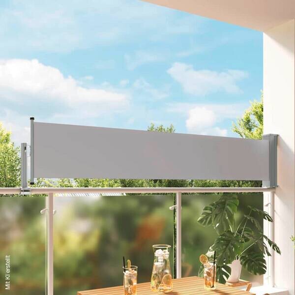 vidaXL Seitenmarkise grau B/H/T/L: ca. 300x60x300x300 cm