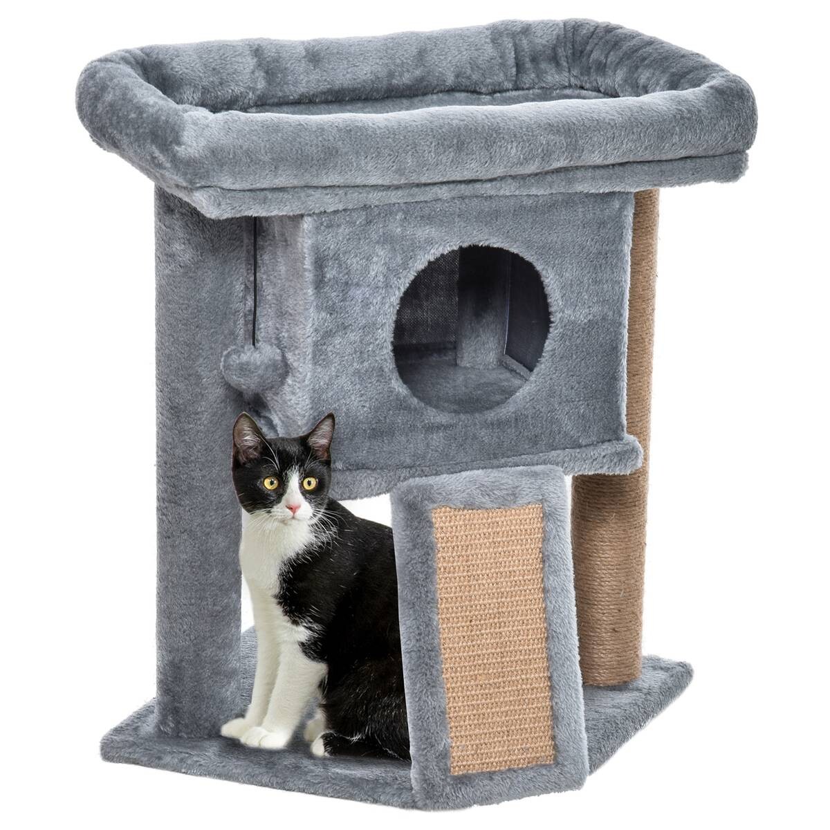 PawHut Katzenbaum hellgrau Polyester B/H/L: ca. 40x57x40 cm