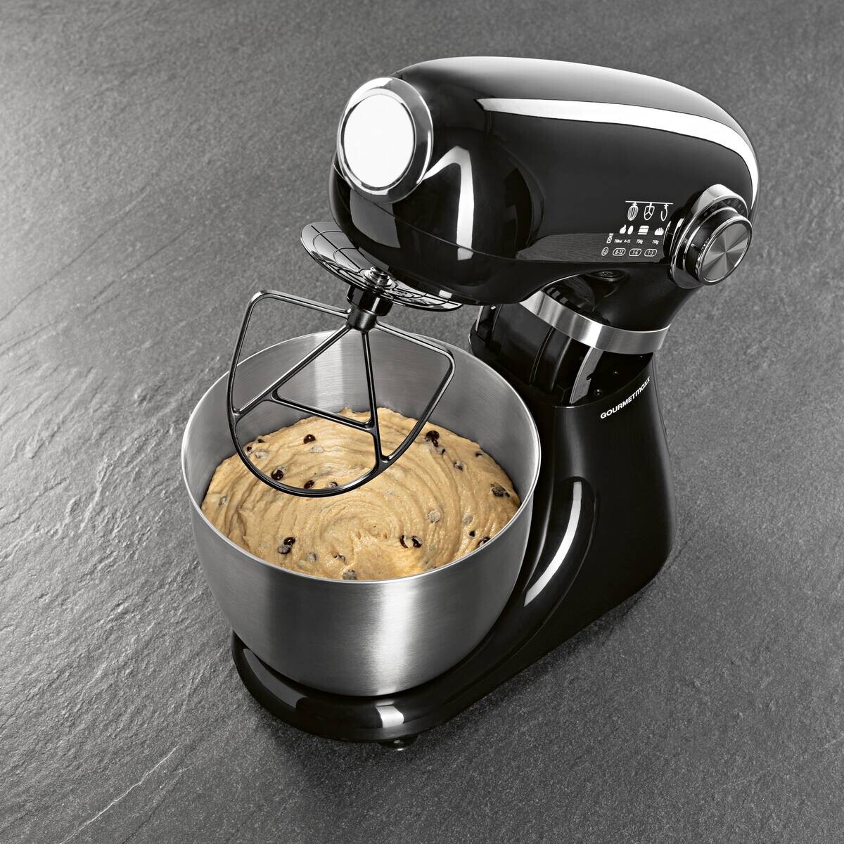 GOURMETmaxx Küchenmaschine schwarz Edelstahl B/H/L: ca. 26x38x41 cm