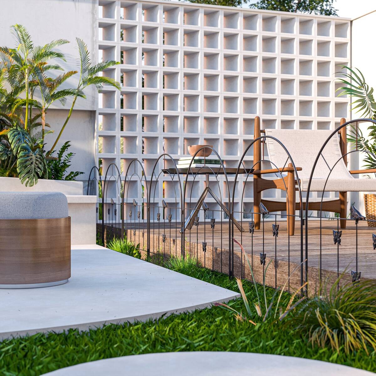 Outsunny Gartenzaun schwarz Stahl B/H/L: ca. 1x70x300 cm