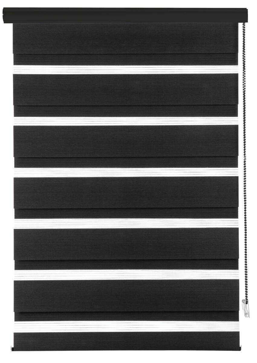 Boviva Doppelrollo mit Blende Black schwarz 100% Polyester B/L: ca. 45x160 cm