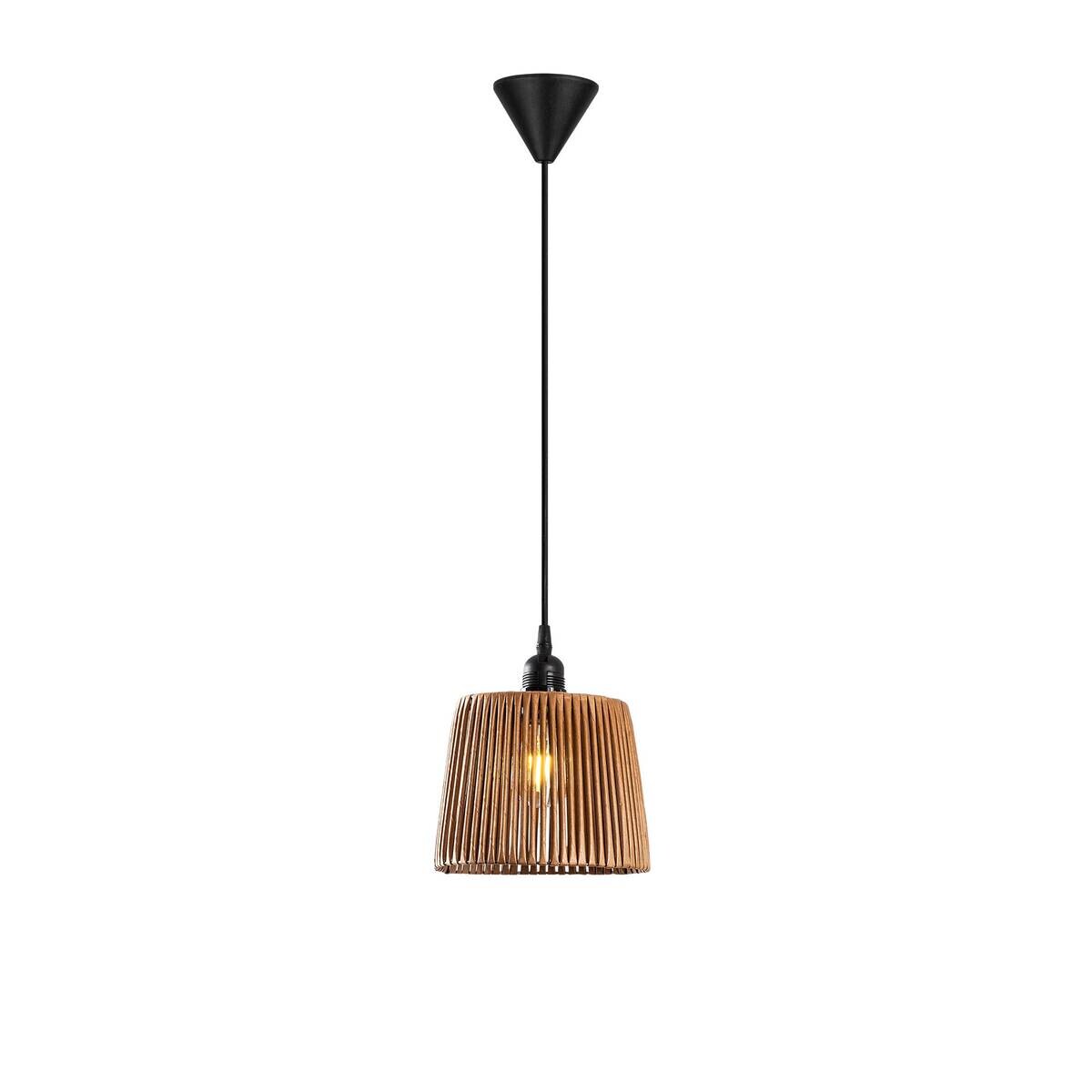 Opviq Pendelleuchte Akin Natural kamel Metall Bambus B/H/T/L/D: ca. 20x60x20x20x20 cm E27 1 Brennstellen