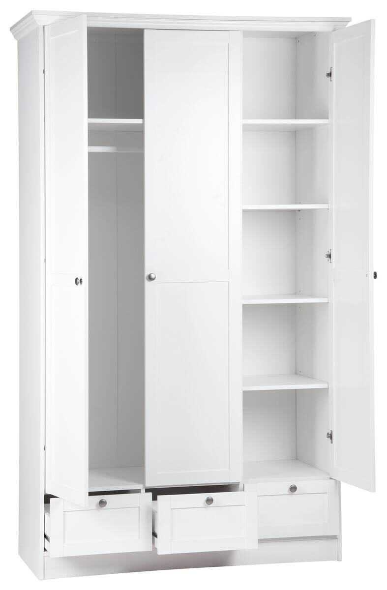 Kleiderschrank Landwood weiß B/H/T: ca. 120x200x51 cm