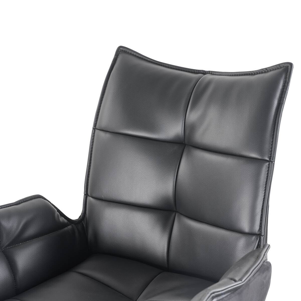 Armlehnstuhl Malin schwarz Kunstleder B/H/T: ca. 59x93x65,5 cm