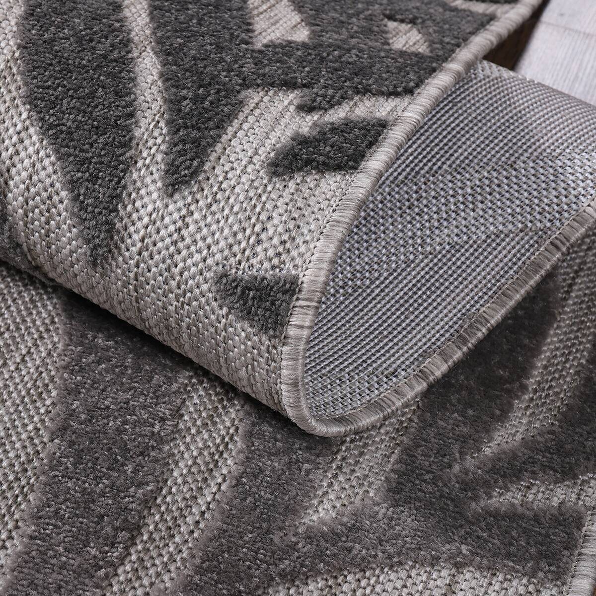 Sanat Outdoorteppich FLORAL grau B/L: ca. 140x200 cm