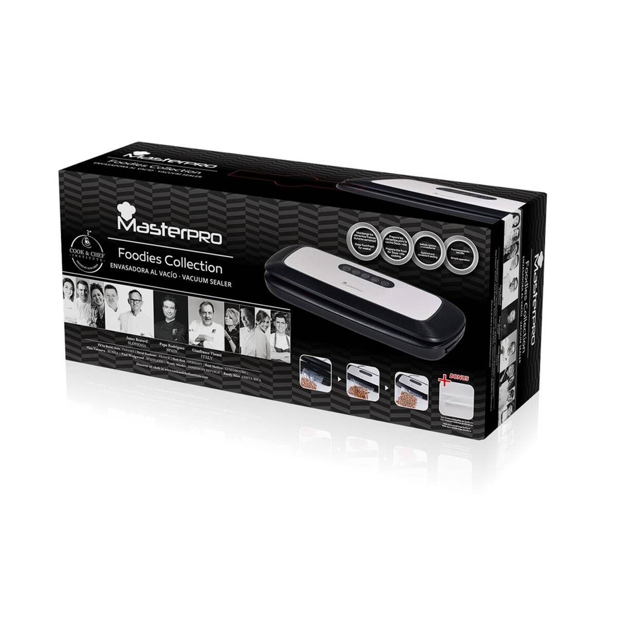 MASTERPRO Vakuumierer BGMP-9080 Foodies silber schwarz Kunststoff Edelstahl B/H/T: ca. 37x7x15 cm ca. 130 W