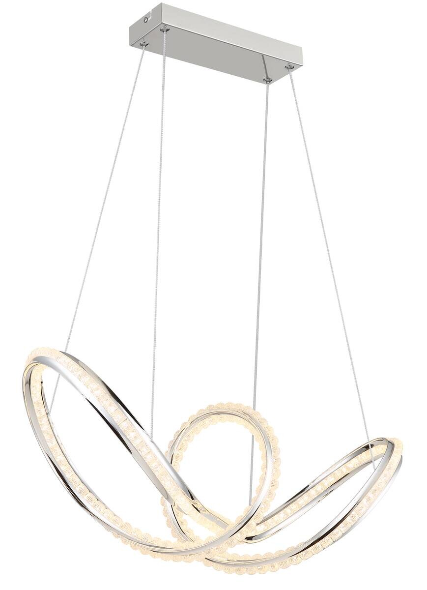 GLOBO LED-Hängeleuchte Chrom klar Metall Kunststoff B/H/L: ca. 28x120x60 cm 1.0 Brennstellen