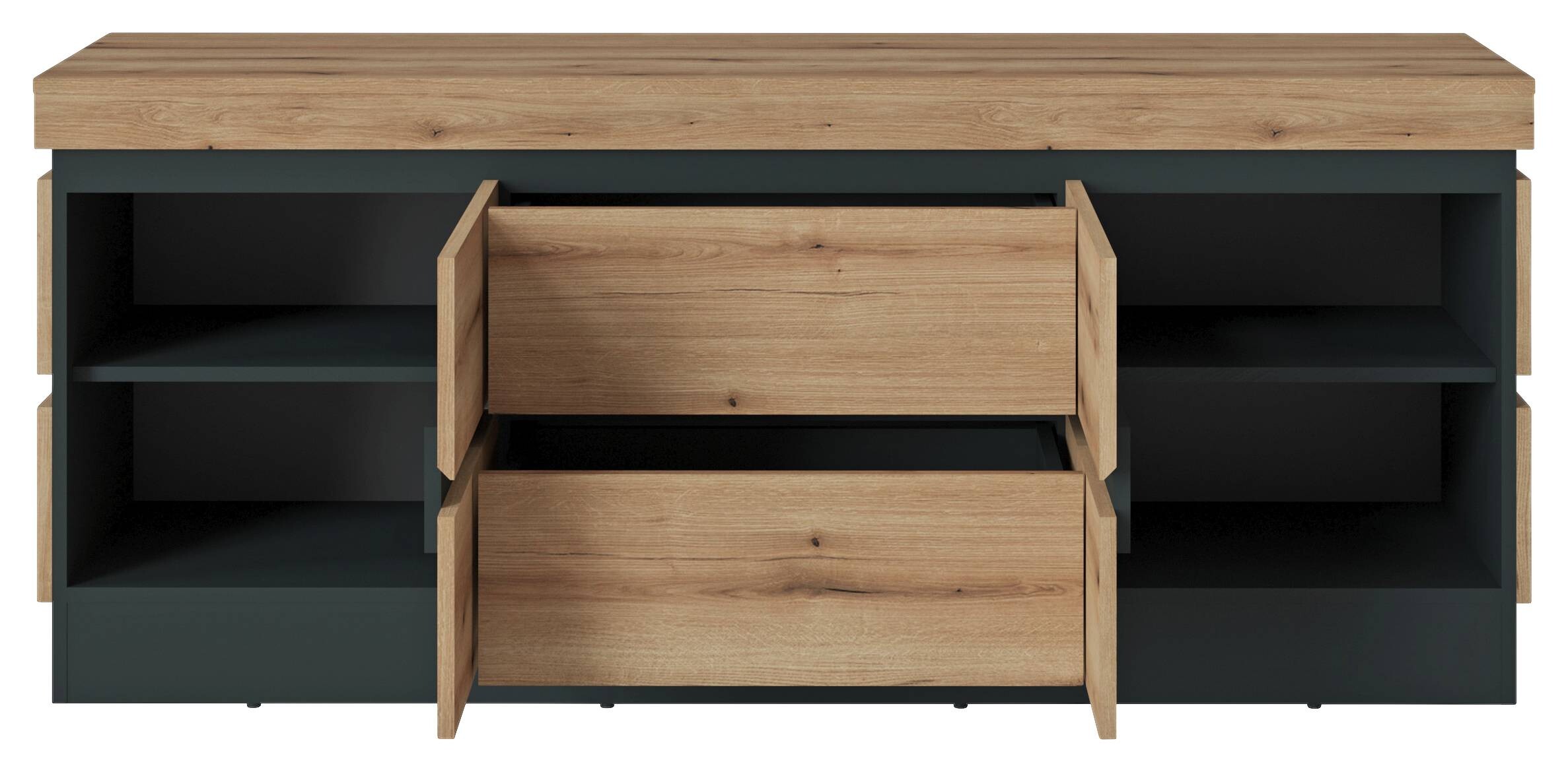 TV-Lowboard Corte Eiche Evoke Coast Nachbildung anthrazit B/H/T: ca. 161x68x45 cm
