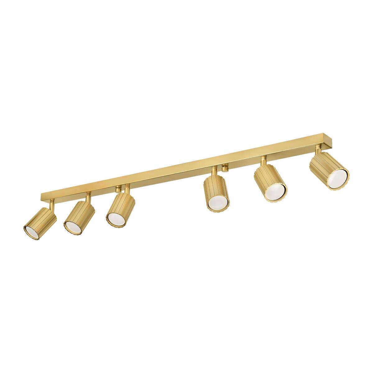 Lamkur Strahler Prisma gold Stahl B/H/L: ca. 6,5x16,5x117 cm 6 Brennstellen