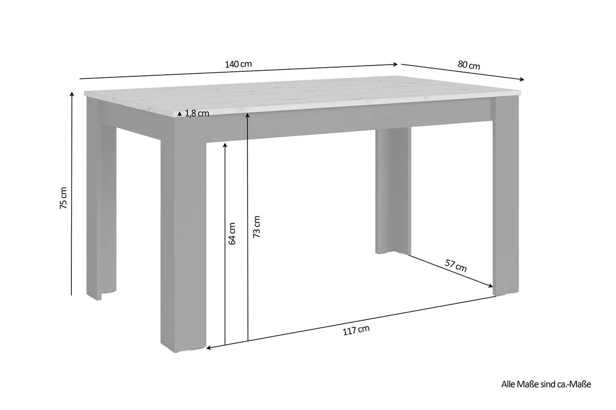 Tisch NORI B/H/T: ca. 140x75x80 cm