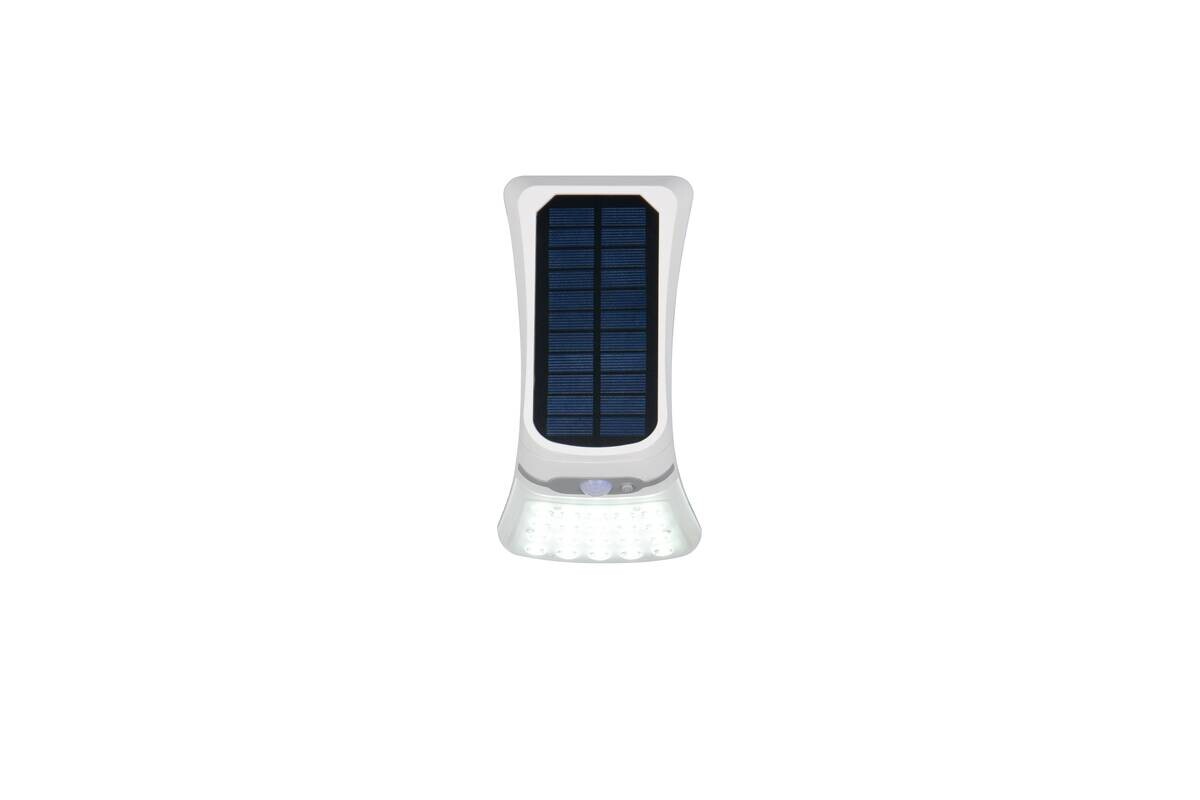 Solar-Außenwandleuchte weiß B/H/T: ca. 11,5x22x11 cm