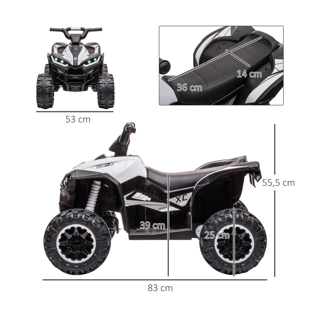 HOMCOM Kinderauto schwarz B/H/L: ca. 53x83x55,5 cm