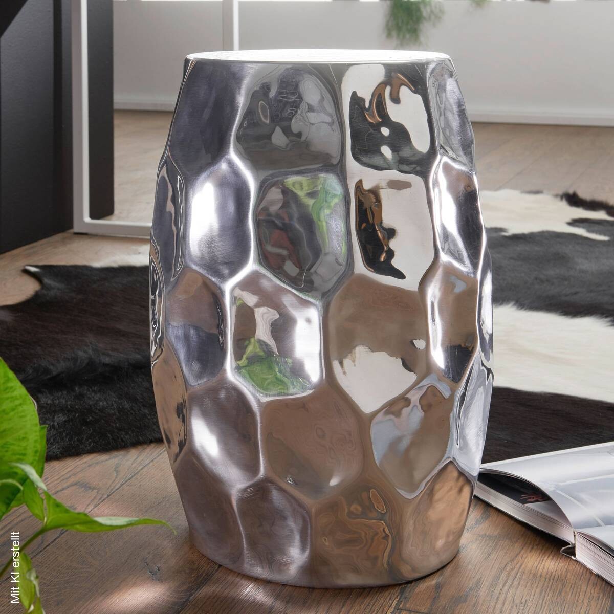 Beistelltisch Aluminium B/H/T: ca. 30x47x30 cm