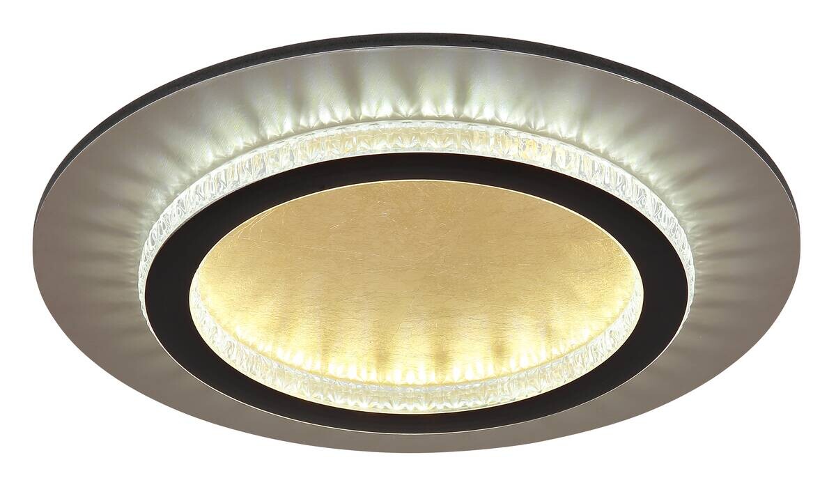 GLOBO LED-Deckenleuchte gold klar mattschwarz Kunststoff Metall H/D: ca. 5,5x35 cm 1 Brennstellen