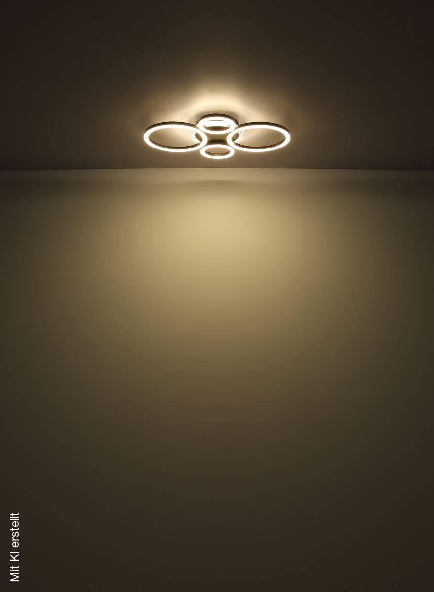 GLOBO LED-Deckenleuchte Loretta mattschwarz Metall Acryl B/H/L: ca. 35,5x6,1x53 cm