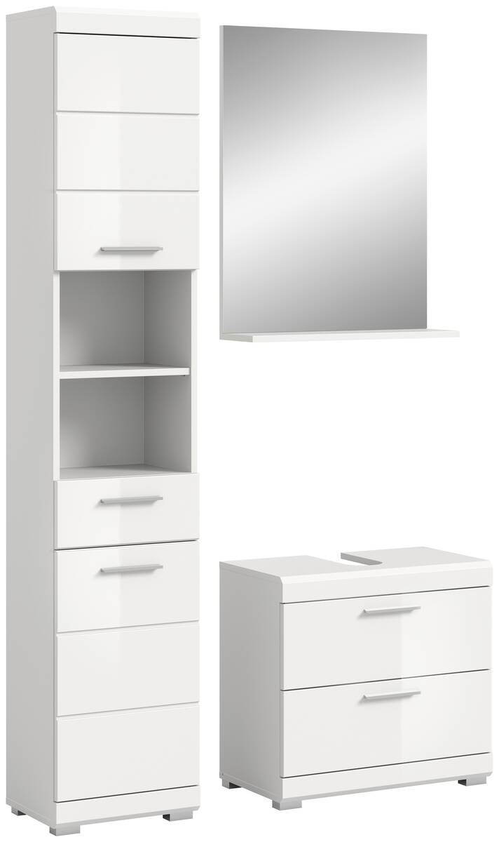 Badezimmer-Set Scout weiß weiß Hochglanz B/H/T: ca. 112x191x37 cm