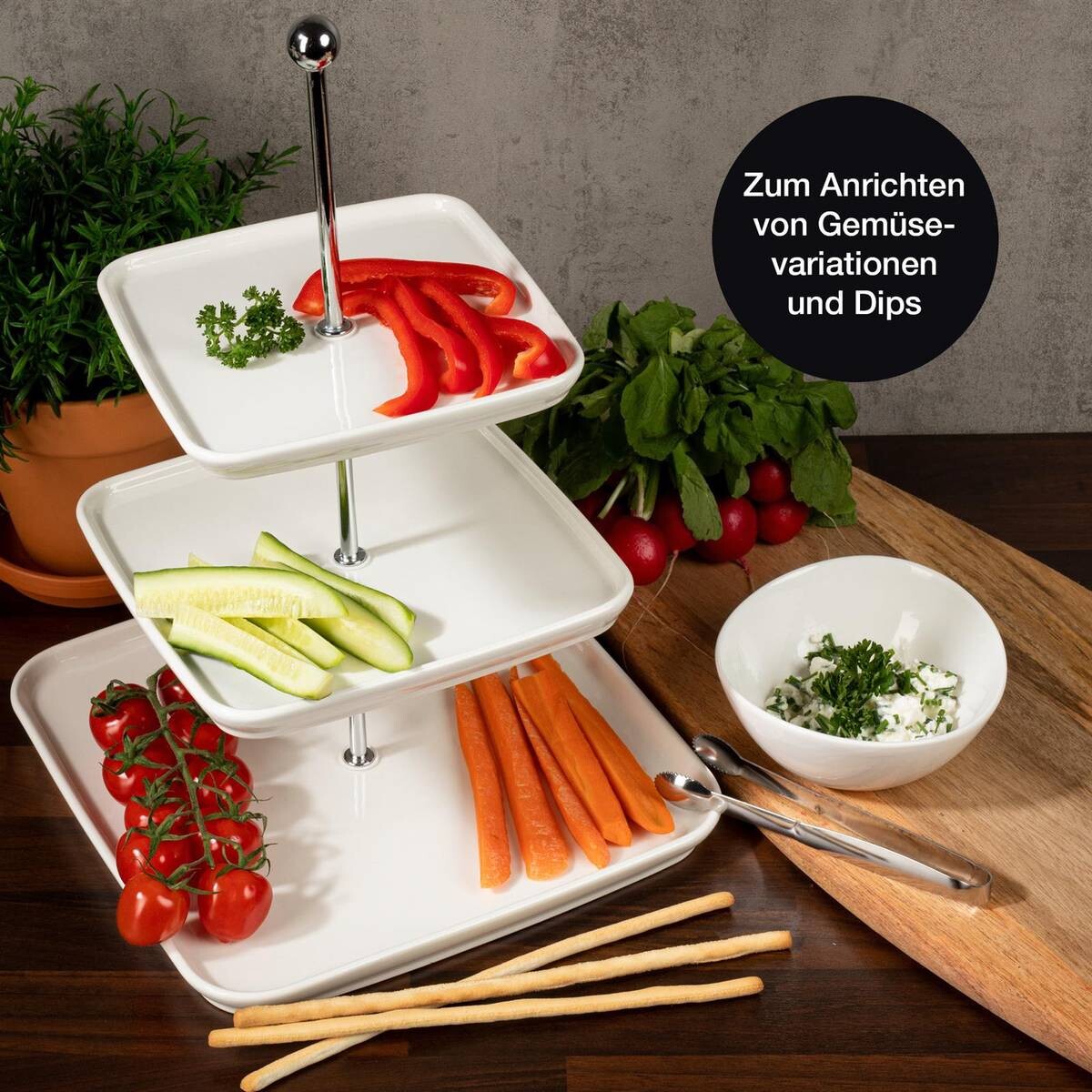 Moritz & Moritz Etagere weiß Porzellan H: ca. 35 cm