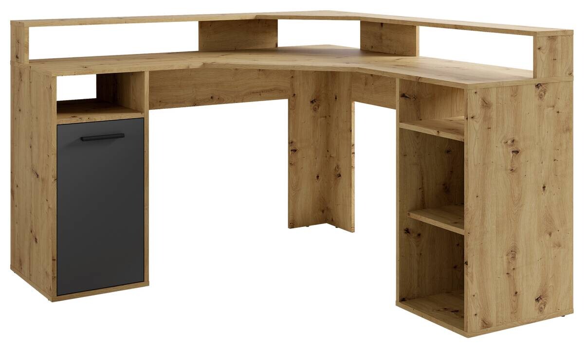 Eckschreibtisch FOX Eiche anthrazit B/H/T: ca. 139x90,8x139 cm