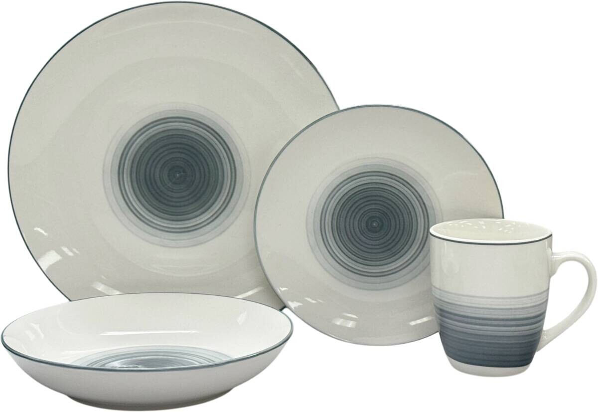 KEVOLI home Kombiservice blaugrau Porzellan 16 tlg.
