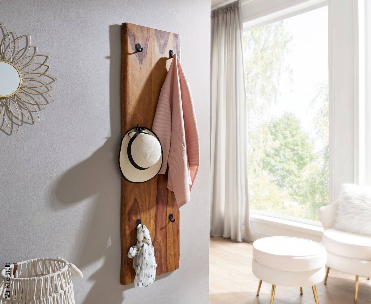 Wandgarderobe rosenholz Nachbildung B/H/T: ca. 40x140x7 cm