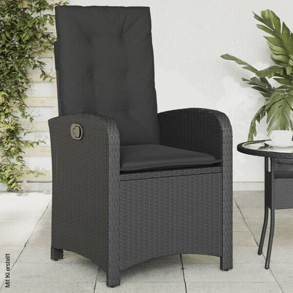 vidaXL Gartensessel schwarz Kunststoff B/H/L: ca. 58x93x57 cm