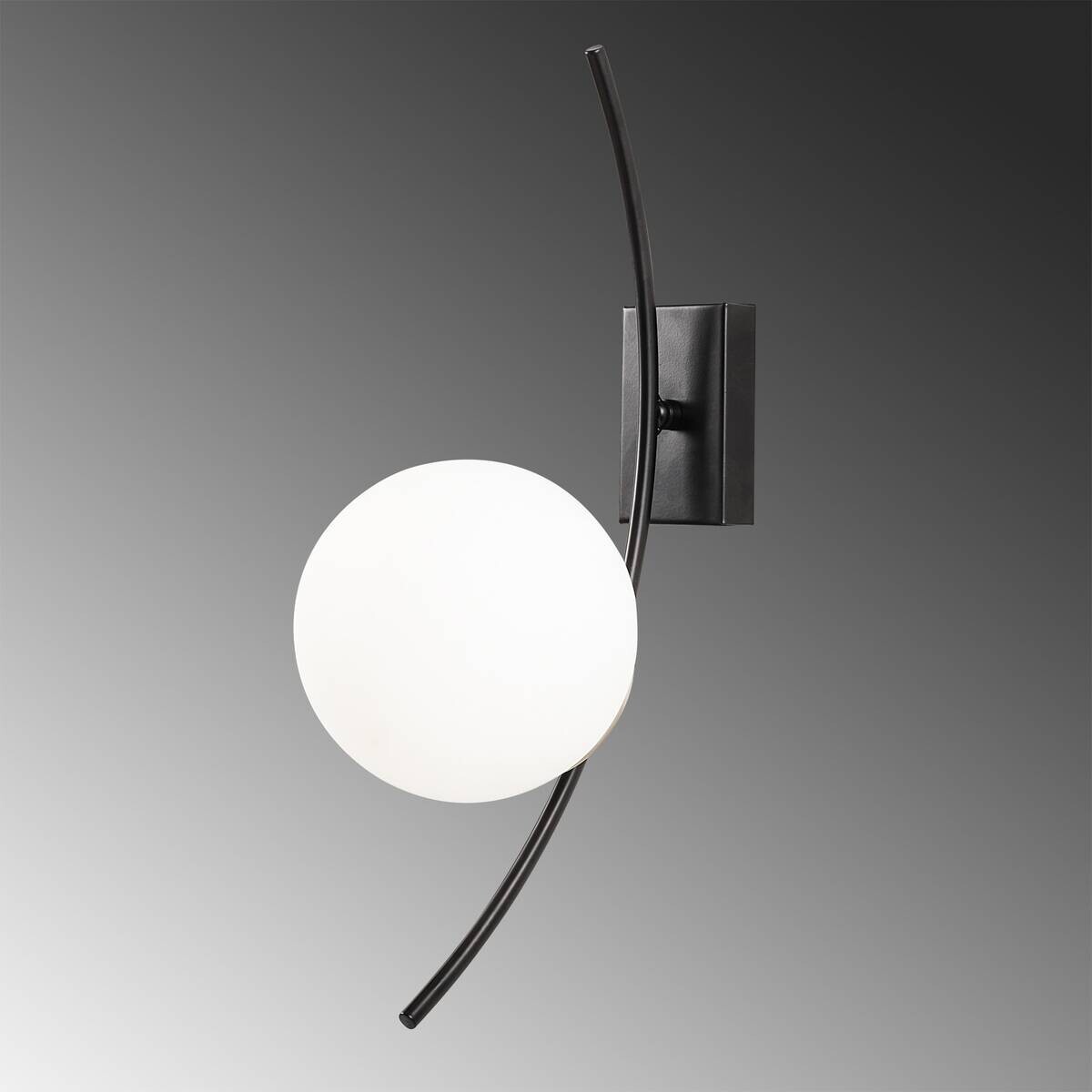 Opviq Wandleuchte Hilal weiß schwarz Glas Metall B/H/T/L/D: ca. 25x44x25x15x15 cm E27 1 Brennstellen