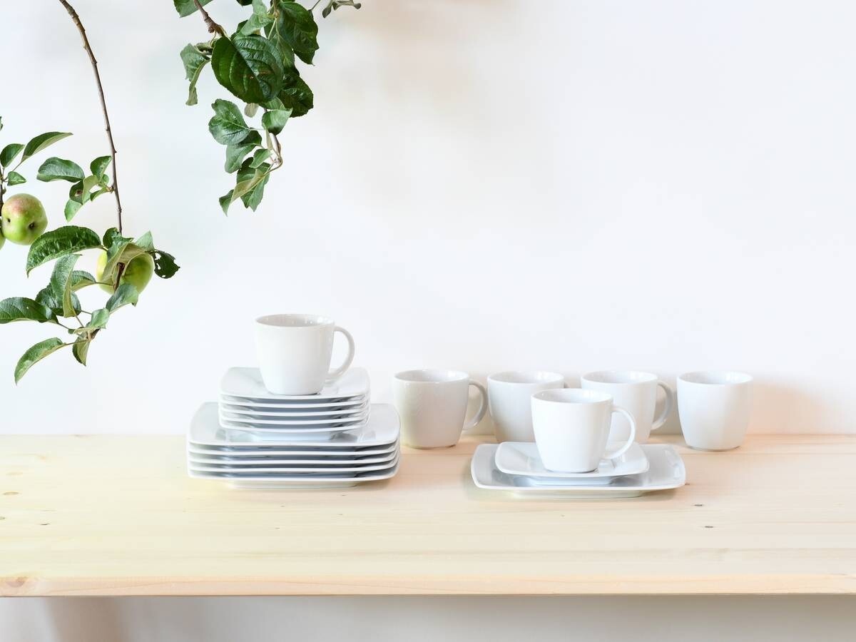 CreaTable Kaffeeservice Victoria weiß Porzellan 18 tlg.