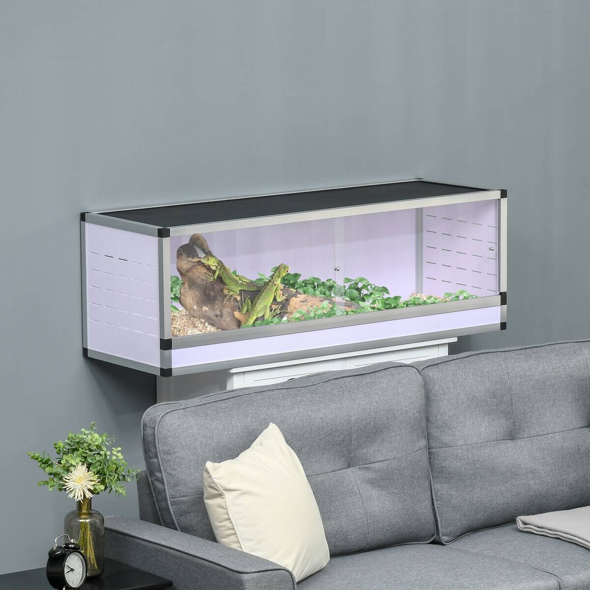 PawHut Terrarium silber Polyester B/H/L: ca. 40x120x40 cm