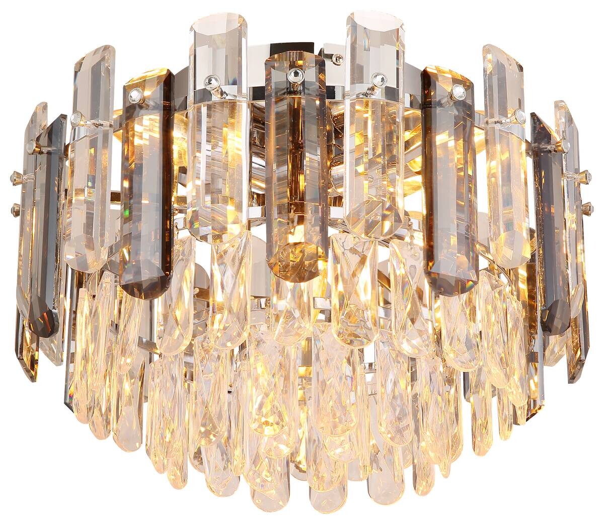 GLOBO Deckenleuchte Chrom klar Acryl Metall H/D: ca. 25,5x39 cm 5 Brennstellen