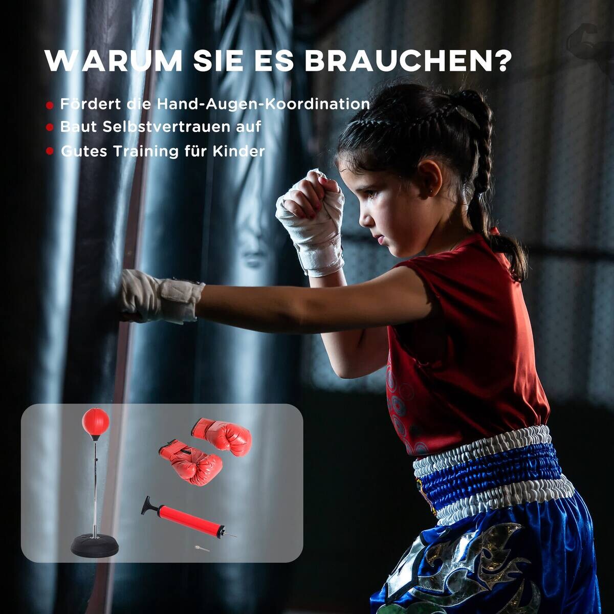 HOMCOM Boxsack rot Kunststoff B/H/L: ca. 43x144x43 cm