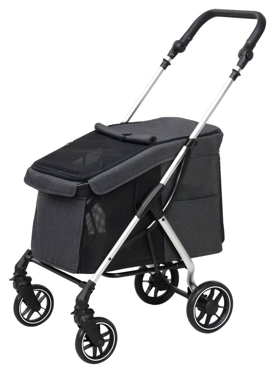 PawHut Hundewagen grau Aluminium B/H/L: ca. 48,5x106x80 cm