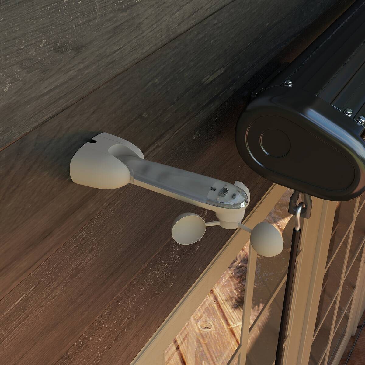 Outsunny Sonnensensor weiß Kunststoff B/H/L: ca. 11x9x22 cm