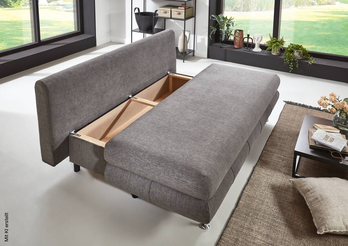 Schlafsofa Benfeld taupe Microfaser B/H/T: ca. 190x93x92 cm
